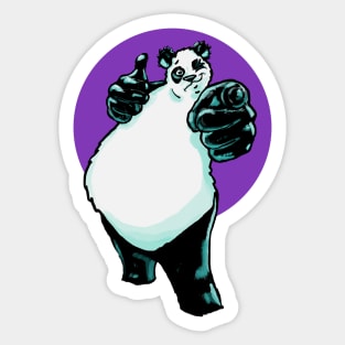 Buddy Panda with Purple Background Sticker